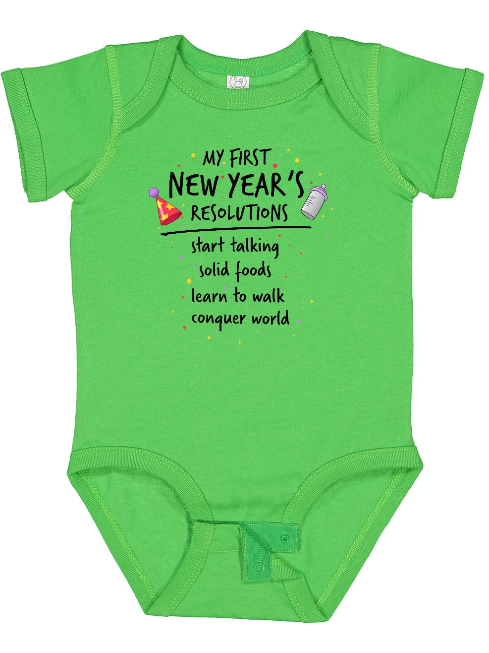 My First New Year's Resolutions Baby Bib - Soft Cotton, Hook & Loop Closure, Eco-Friendly Print - View #6