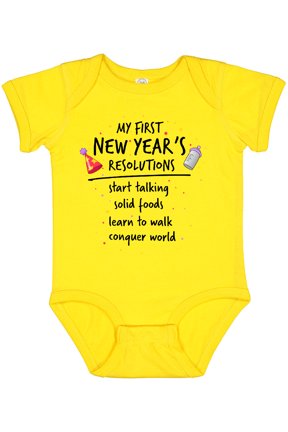 My First New Year's Resolutions Boys or Girls Baby Bodysuit
