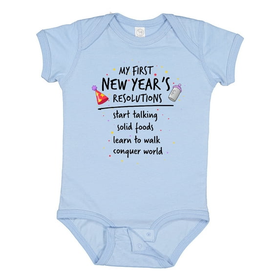 Inktastic My First New Year's Resolutions Boys or Girls Baby Bodysuit