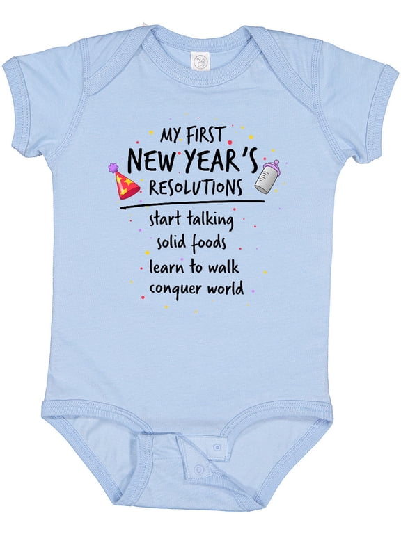 My First New Year's Resolutions Boys or Girls Baby Bodysuit