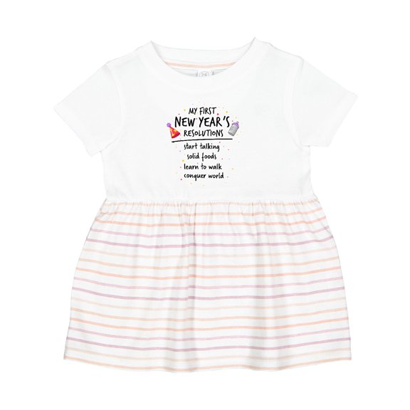 Inktastic My First New Year's Resolutions Girls Baby Dress