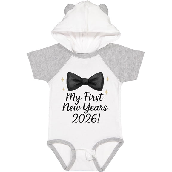 Inktastic My First New Years 2026 Bow Tie Boys or Girls Baby Bodysuit