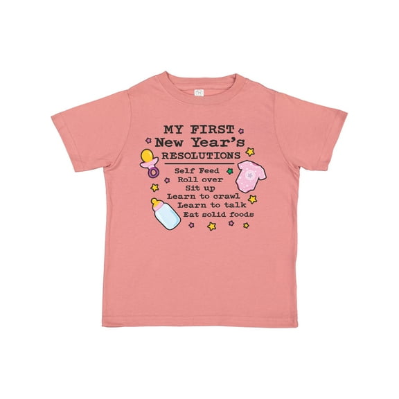 Inktastic My First New Years Resolutions with Baby Clip Art and Stars Girls Toddler T-Shirt
