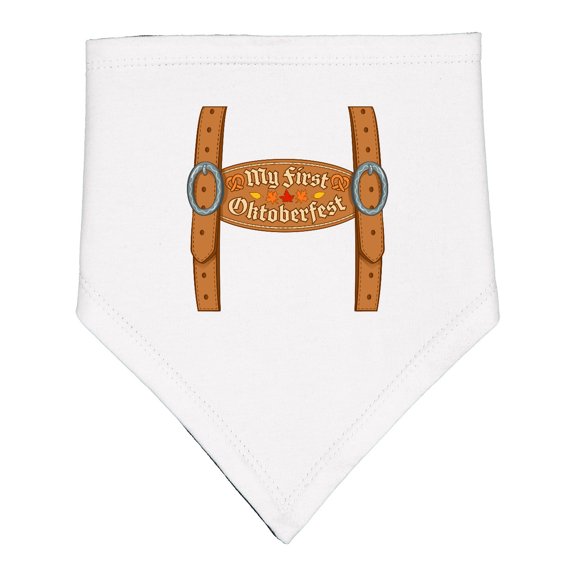 Inktastic My First Oktoberfest Leiderhose Overalls Baby Bandana Bib