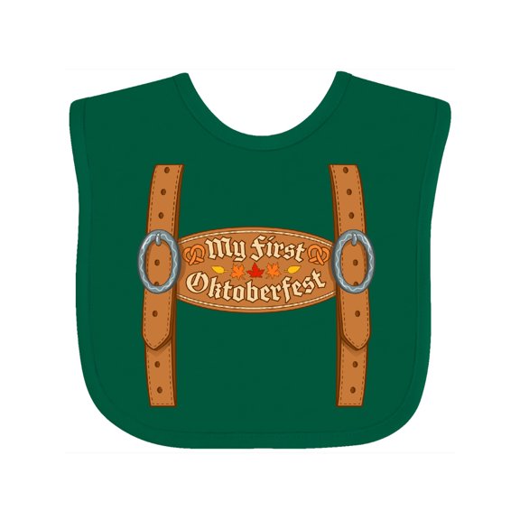 Inktastic My First Oktoberfest Leiderhose Overalls Boys or Girls Baby Bib