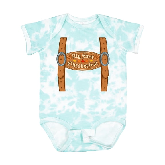 Inktastic My First Oktoberfest Leiderhose Overalls Boys or Girls Baby Bodysuit