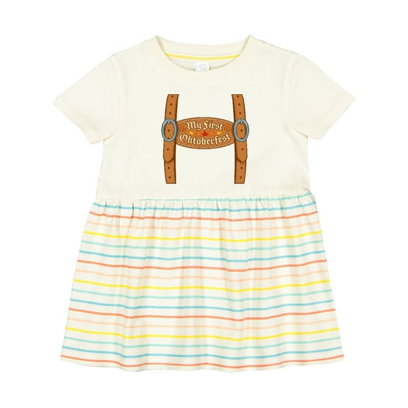 Inktastic My First Oktoberfest Leiderhose Overalls Girls Baby Dress
