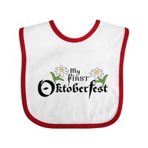 Inktastic My First Oktoberfest with Edelweiss Flowers Boys or Girls Baby Bib