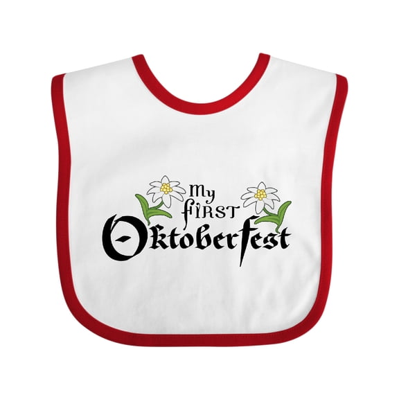 Inktastic My First Oktoberfest with Edelweiss Flowers Boys or Girls Baby Bib