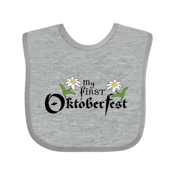 Inktastic My First Oktoberfest with Edelweiss Flowers Boys or Girls Baby Bib