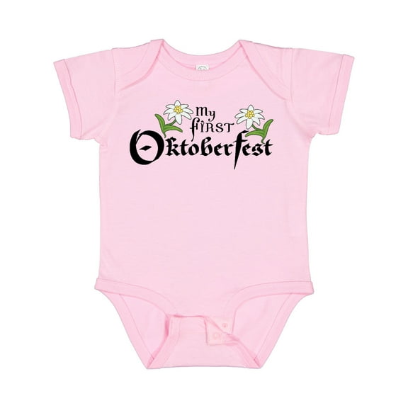 Inktastic My First Oktoberfest with Edelweiss Flowers Boys or Girls Baby Bodysuit