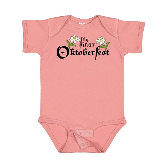Inktastic My First Oktoberfest with Edelweiss Flowers Boys or Girls Baby Bodysuit