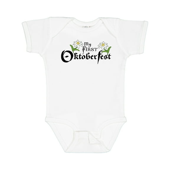 Inktastic My First Oktoberfest with Edelweiss Flowers Boys or Girls Baby Bodysuit