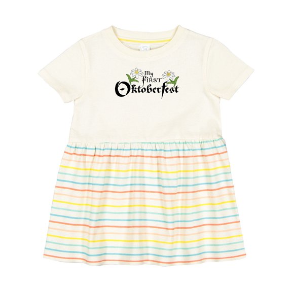 Inktastic My First Oktoberfest with Edelweiss Flowers Girls Baby Dress