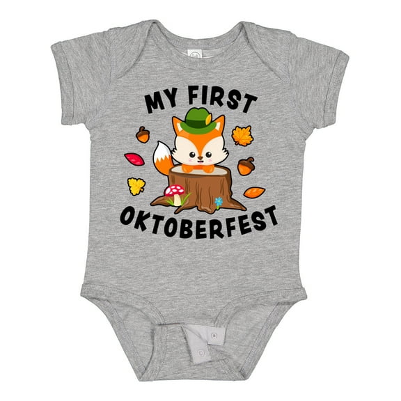 Inktastic My First Oktoberfest with Fox Boys or Girls Baby Bodysuit