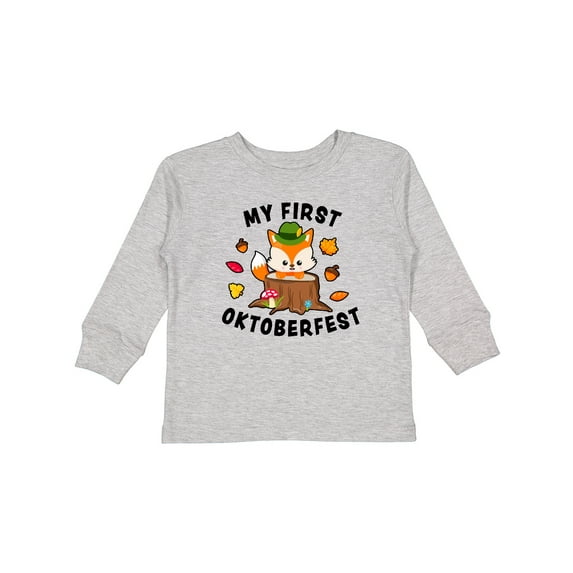 Inktastic My First Oktoberfest with Fox Boys or Girls Long Sleeve Toddler T-Shirt