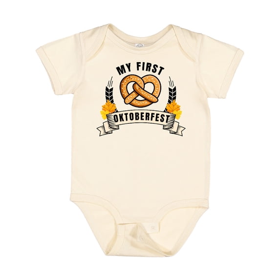Inktastic My First Oktoberfest with Pretzel and Banner Boys or Girls Baby Bodysuit