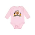 thumbnail image 1 of Inktastic My First Oktoberfest with Pretzel and Banner Boys or Girls Long Sleeve Baby Bodysuit, 1 of 5