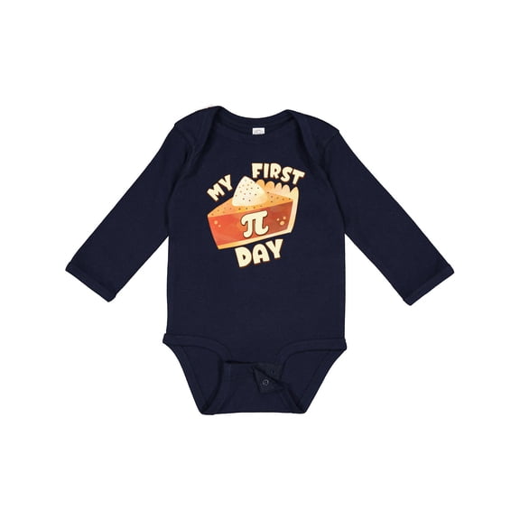 Inktastic My First Pi Day-pumpkin Pie Boys or Girls Long Sleeve Baby Bodysuit