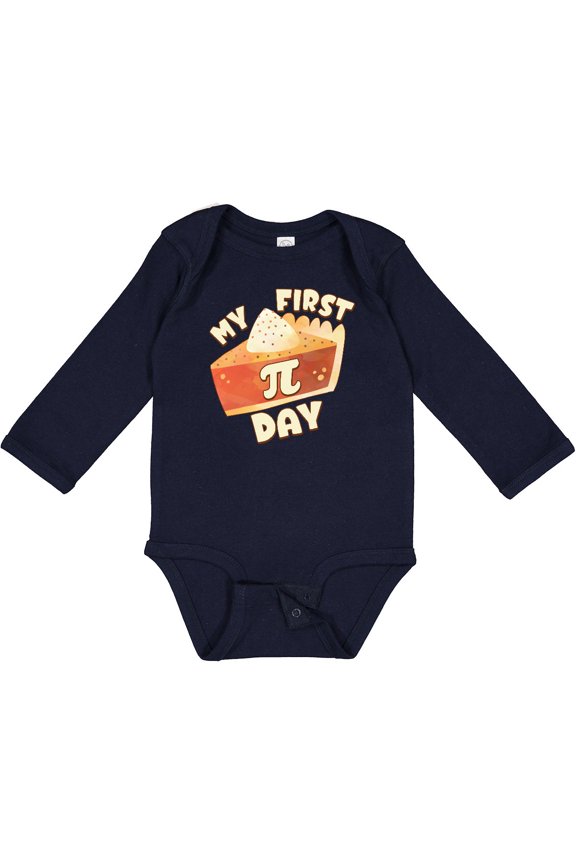 My First Pi Day-pumpkin Pie Boys or Girls Long Sleeve Baby Bodysuit