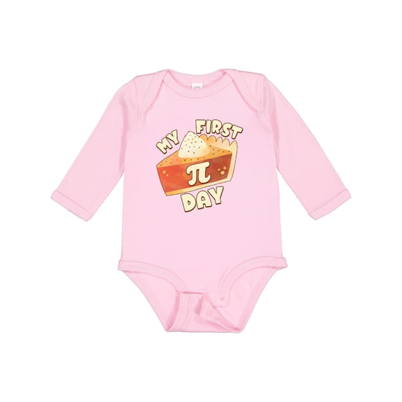 Inktastic My First Pi Day-pumpkin Pie Boys or Girls Long Sleeve Baby Bodysuit