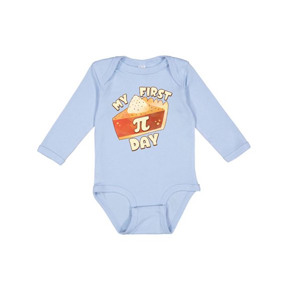 Inktastic My First Pi Day-pumpkin Pie Boys or Girls Long Sleeve Baby Bodysuit