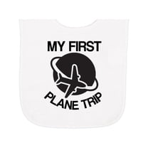 Inktastic My First Plane Trip Airplane Baby Terry Cloth Bib