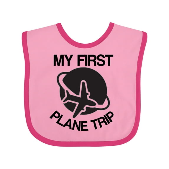 Inktastic My First Plane Trip Airplane Boys or Girls Baby Bib