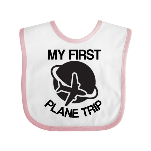 Inktastic My First Plane Trip Airplane Boys or Girls Baby Bib