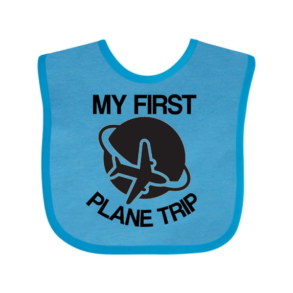 Inktastic My First Plane Trip Airplane Boys or Girls Baby Bib