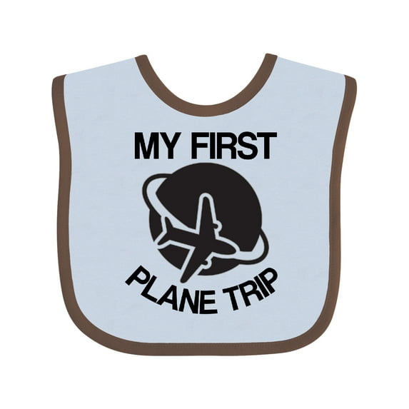 Inktastic My First Plane Trip Airplane Boys or Girls Baby Bib