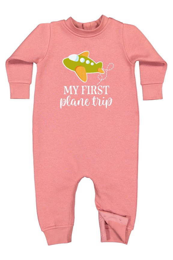 My First Plane Trip Airplane Travel Baby Fleece Romper