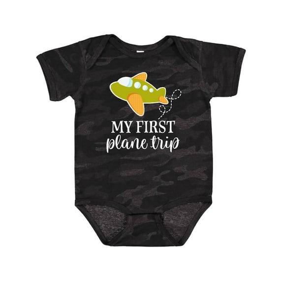 Inktastic My First Plane Trip Airplane Travel Boys or Girls Baby Bodysuit