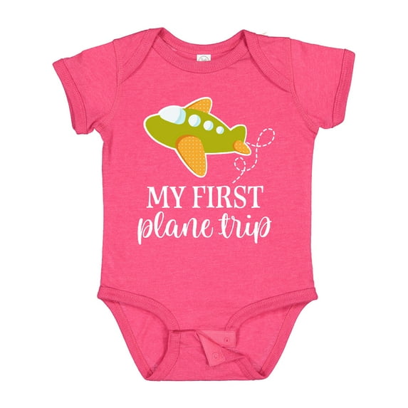 Inktastic My First Plane Trip Airplane Travel Boys or Girls Baby Bodysuit
