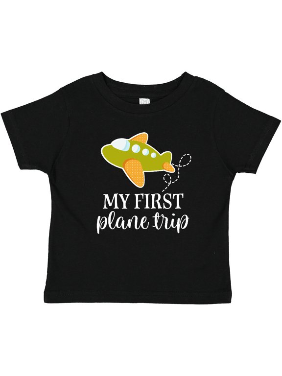 My First Plane Trip Airplane Travel Boys or Girls Baby T-Shirt