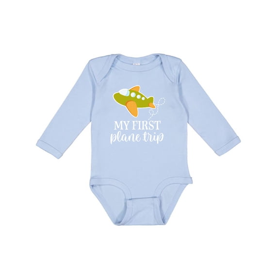 Inktastic My First Plane Trip Airplane Travel Boys or Girls Long Sleeve Baby Bodysuit