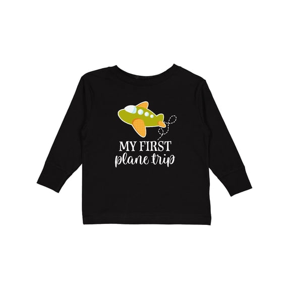 Inktastic My First Plane Trip Airplane Travel Boys or Girls Long Sleeve Toddler T-Shirt