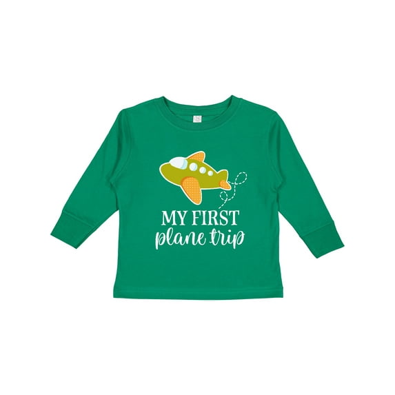 Inktastic My First Plane Trip Airplane Travel Boys or Girls Long Sleeve Toddler T-Shirt