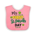 thumbnail image 1 of Inktastic My First St Patrick's Day with Shamrocks Boys or Girls Baby Bib, 1 of 4