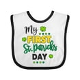 thumbnail image 1 of Inktastic My First St Patrick's Day with Shamrocks Boys or Girls Baby Bib, 1 of 4