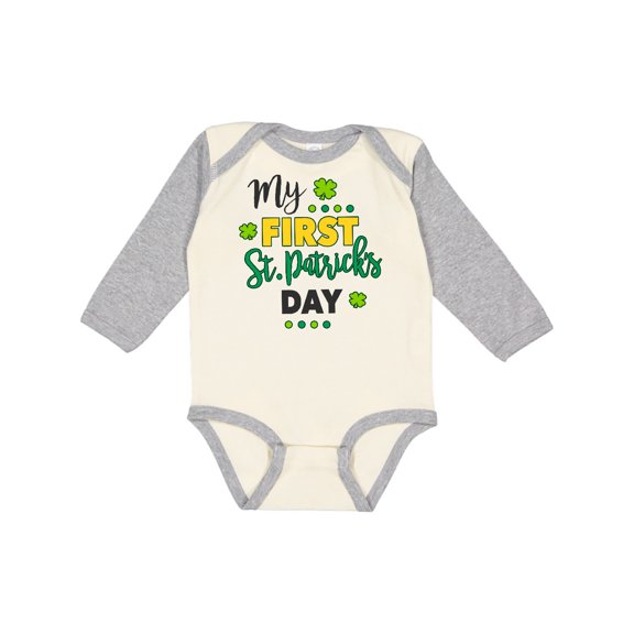 Inktastic My First St Patrick's Day with Shamrocks Boys or Girls Long Sleeve Baby Bodysuit