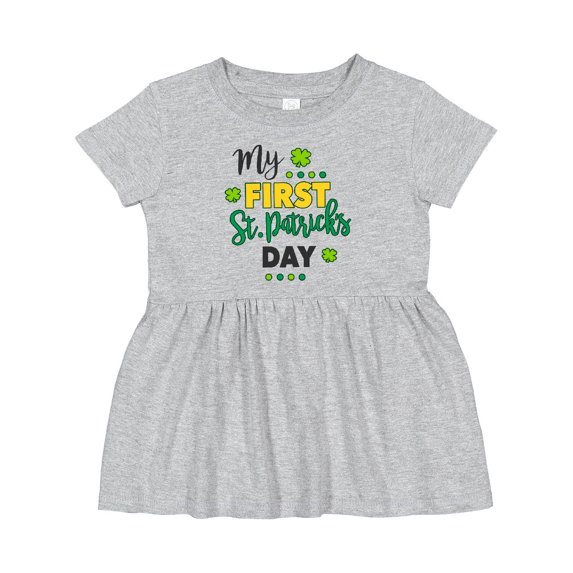 Inktastic My First St Patrick's Day with Shamrocks Girls Baby Dress