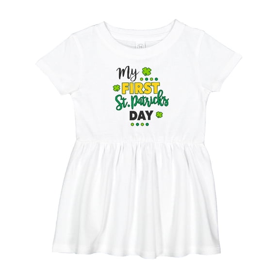 Inktastic My First St Patrick's Day with Shamrocks Girls Baby Dress