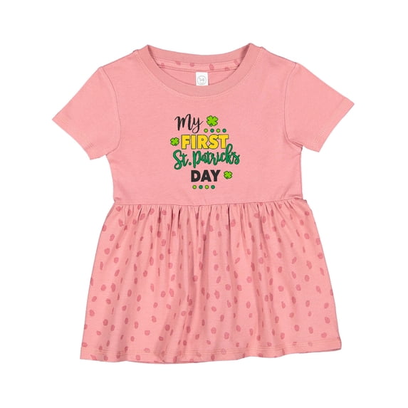 Inktastic My First St Patrick's Day with Shamrocks Girls Baby Dress