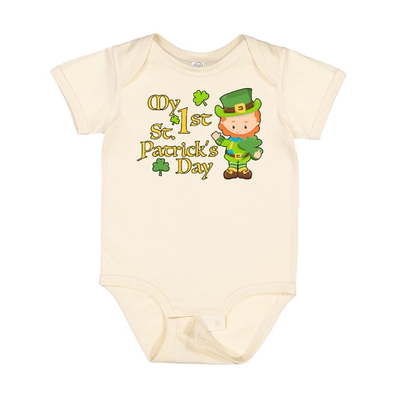 Inktastic My First St. Patricks Day Leprechaun and Shamrocks Boys or Girls Baby Bodysuit