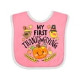 thumbnail image 1 of Inktastic My First Thanksgiving Autumn Birds, Pumpkin Boys or Girls Baby Bib, 1 of 4