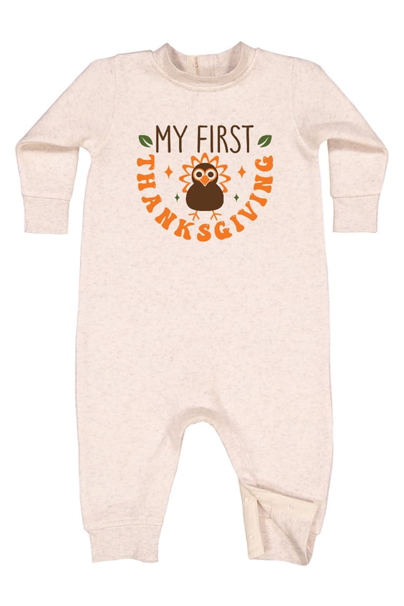 My First Thanksgiving Baby Fleece Romper