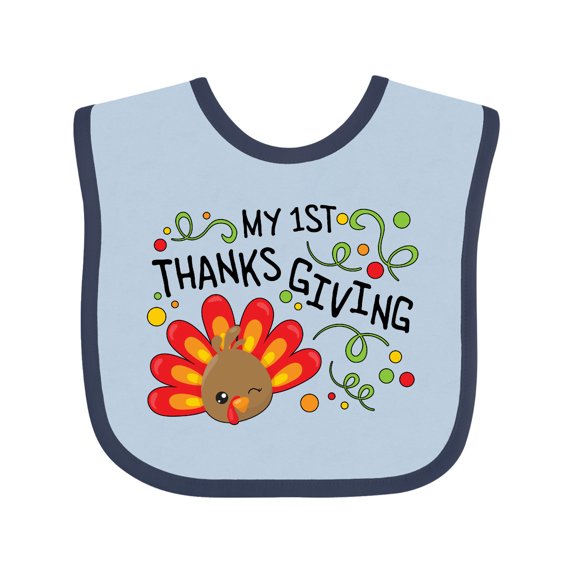 Inktastic My First Thanksgiving Cute Turkey Boys or Girls Baby Bib