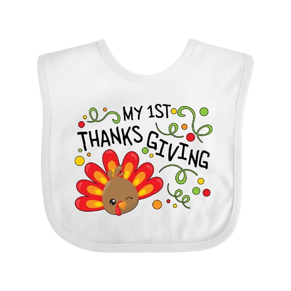 Inktastic My First Thanksgiving Cute Turkey Boys or Girls Baby Bib
