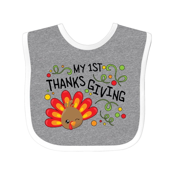 Inktastic My First Thanksgiving Cute Turkey Boys or Girls Baby Bib